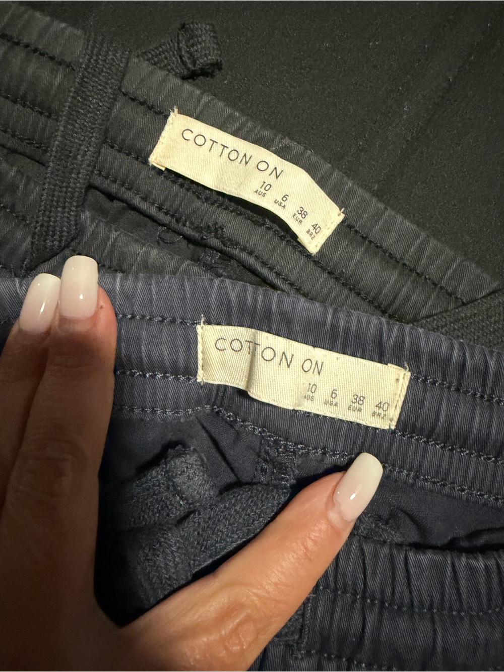 Cotton On Black & Navy Drawstring Joggers - Picture 3 of 3